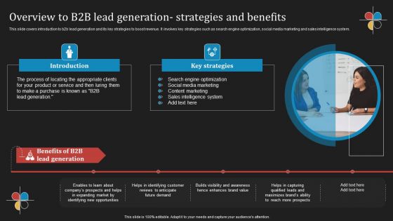 Deploying B2B Advertising Techniques For Lead Generation Overview To B2b Lead Generation Strategies Themes PDF