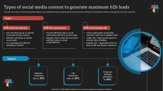 Deploying B2B Advertising Techniques For Lead Generation Types Social Media Content To Generate Maximum Information PDF