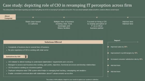 Deploying Corporate Aligned IT Strategy Case Study Depicting Role Of CIO In Revamping IT Perception Ideas PDF