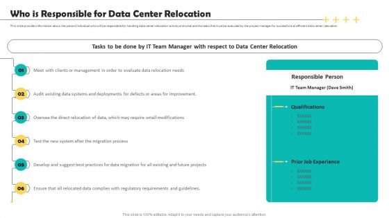 Deploying Data Center Who Is Responsible For Data Center Relocation Formats PDF