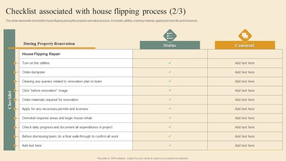 Deploying House Flipping Business Plan Checklist Associated With House Flipping Process Information PDF Slide02