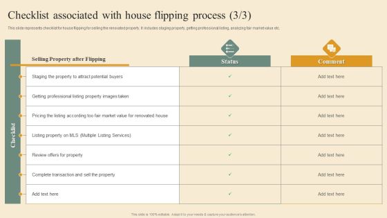 Deploying House Flipping Business Plan Checklist Associated With House Flipping Process Information PDF Slide03
