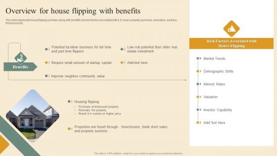 Deploying House Flipping Business Plan Overview For House Flipping With Benefits Portrait PDF