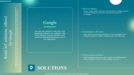Deploying Iot Solutions In The Retail Market Retail Iot Solutions Offered By Google Template PDF Deploying Iot Solutions In The Retail Market Retail Iot Solutions Offered By Google Template PDF