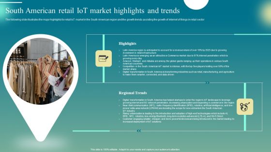 Deploying Iot Solutions In The Retail Market South American Retail Iot Market Highlights And Trends Elements PDF