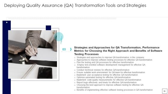 Deploying Quality Assurance QA Transformation Tools And Strategies Ppt PowerPoint Presentation Complete Deck With Slides Slide15