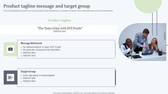 Deploying Revitalization Strategy Enhance Product And Service Sales Product Tagline Message And Target Group Diagrams PDF Deploying Revitalization Strategy Enhance Product And Service Sales Product Tagline Message And Target Group Diagrams PDF