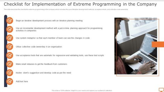 Deploying XP Practices To Enhance Operational Efficiency Checklist For Implementation Of Extreme Summary PDF