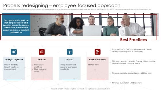 Deployment Of Business Process Process Redesigning Employee Focused Approach Mockup PDF