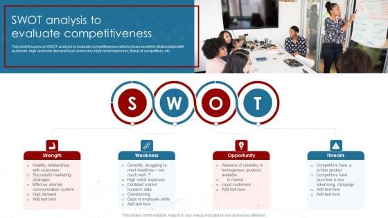 Deployment Of Business Process Swot Analysis To Evaluate Competitiveness Slides PDF