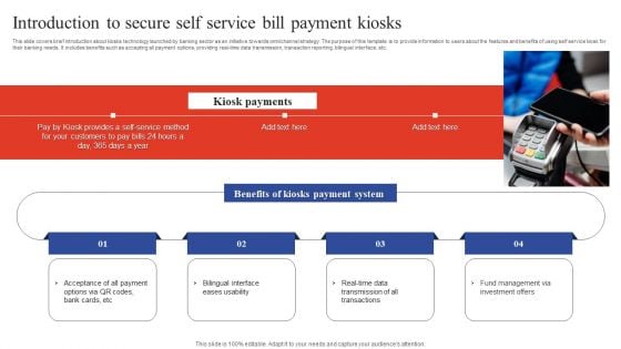 Deployment Of Omnichannel Banking Solutions Introduction To Secure Self Service Bill Payment Kiosks Portrait PDF
