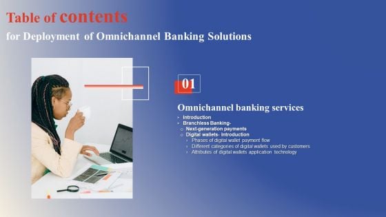 Deployment Of Omnichannel Banking Solutions Table Of Contents Guidelines PDF