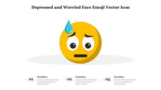 Depressed And Worried Face Emoji Vector Icon Ppt PowerPoint Presentation Pictures Rules PDF