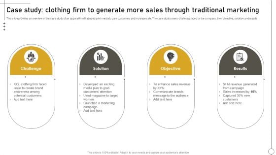 Deriving Leads Through Traditional Case Study Clothing Firm To Generate More Sales Through Guidelines PDF