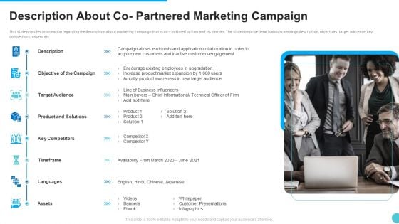 Description About Co Partnered Marketing Campaign Infographics PDF Description About Co Partnered Marketing Campaign Infographics PDF