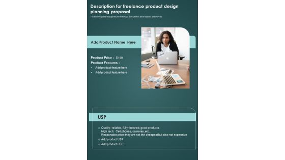 Description For Freelance Product Design Planning Proposal One Pager Sample Example Document