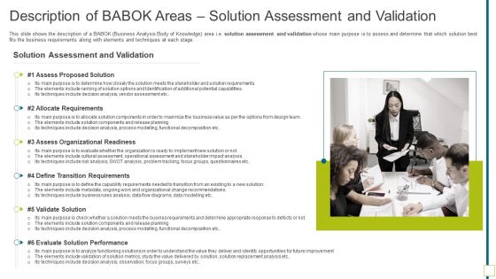 Description Of BABOK Areas Solution Assessment And Validation Rules PDF