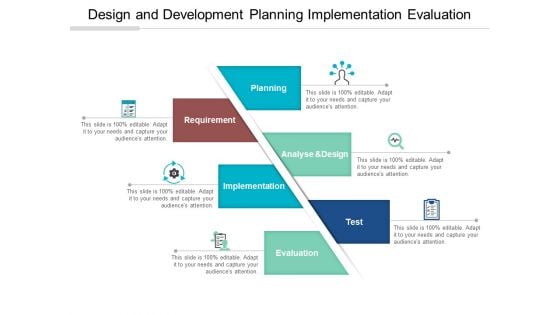 Design And Development Planning Implementation Evaluation Ppt PowerPoint Presentation Layouts Brochure