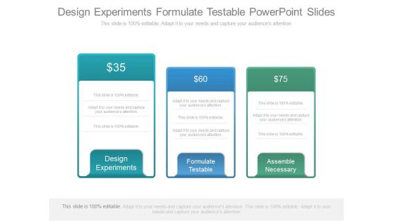 Design Experiments Formulate Testable Powerpoint Slides