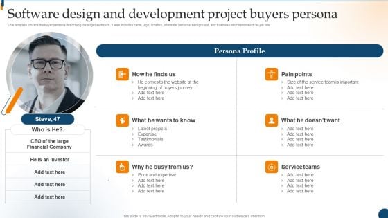 Design Software Playbook Engineers Software Design And Development Project Buyers Persona Designs PDF