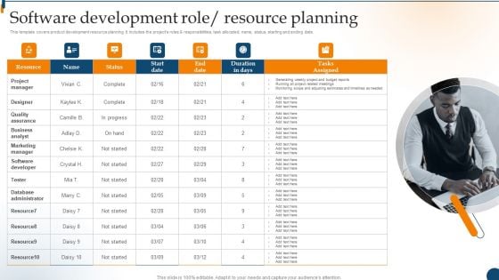 Design Software Playbook Engineers Software Development Role Resource Planning Portrait PDF