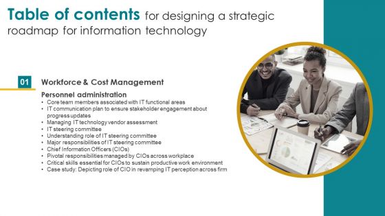 Designing A Strategic Roadmap For Information Technology Table Of Contents Elements PDF