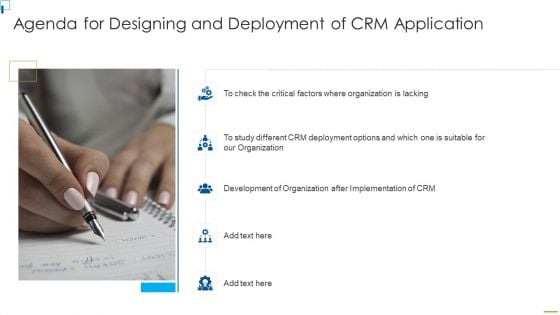 Designing And Deployment Agenda For Designing And Deployment Of CRM Application Background PDF