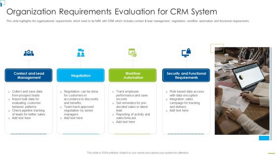 Designing And Deployment Organization Requirements Evaluation For CRM System Ideas PDF