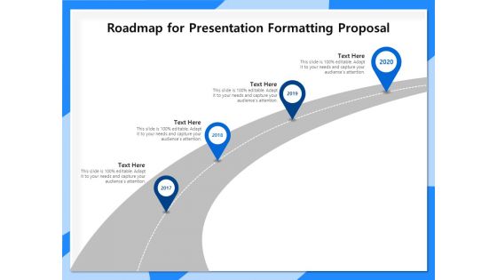 Designing And Editing Solutions Roadmap For Presentation Formatting Proposal Infographics PDF