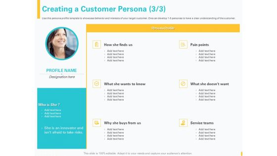 Designing Great Client Experience Action Plan Creating A Customer Persona Pain Ppt File Shapes PDF