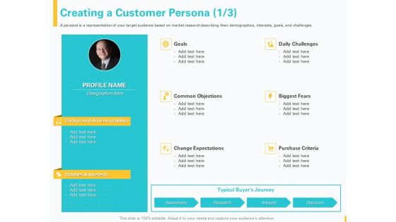 Designing Great Client Experience Action Plan Creating A Customer Persona Ppt PowerPoint Presentation Professional Objects PDF Designing Great Client Experience Action Plan Creating A Customer Persona Ppt PowerPoint Presentation Professional Objects PDF