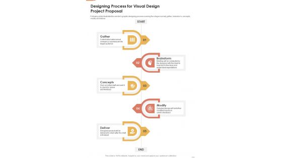 Designing Process For Visual Design Project Proposal One Pager Sample Example Document