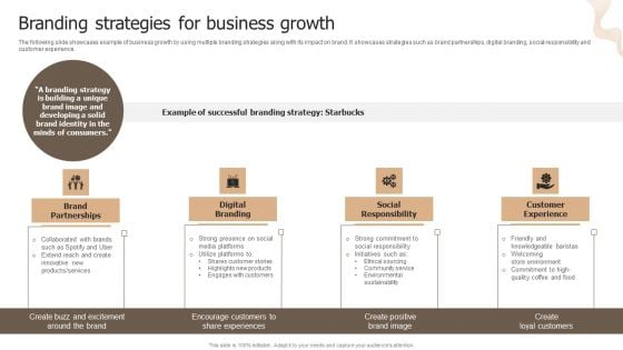 Designing Strategies For Company Growth And Success Branding Strategies For Business Growth Summary PDF