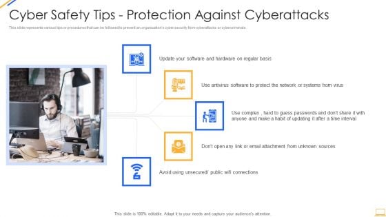 Desktop Security Management Cyber Safety Tips Protection Against Cyberattacks Download PDF