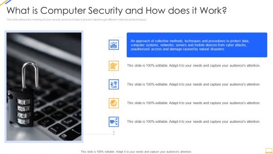 Desktop Security Management What Is Computer Security And How Does It Work Template PDF