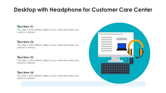 Desktop With Headphone For Customer Care Center Ppt Icon Vector PDF