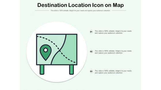 Destination Location Icon On Map Ppt PowerPoint Presentation Inspiration Backgrounds