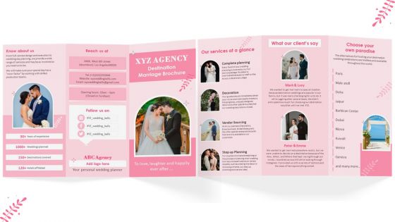 Destination Marriage Brochure Trifold