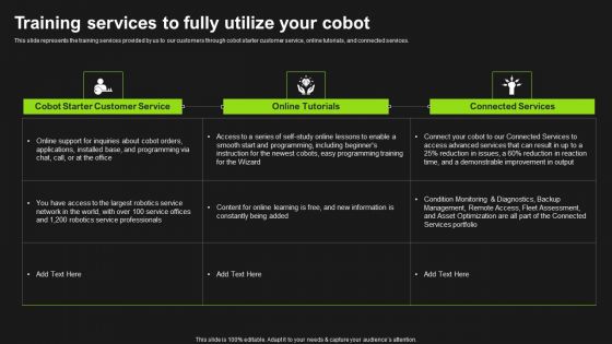 Detailed Analysis Of Cobots Training Services To Fully Utilize Your Cobot Guidelines PDF