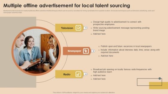 Detailed Guide For Talent Acquisition Multiple Offline Advertisement For Local Talent Sourcing Brochure PDF