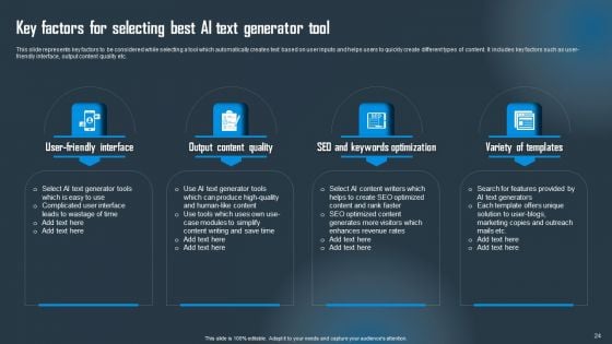 Detailed Guide On Artificial Intelligence Text Generator Ppt PowerPoint Presentation Complete Deck With Slides