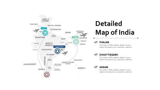 Detailed Map Of India Ppt Powerpoint Presentation Icon Slides