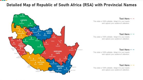 Detailed Map Of Republic Of South Africa RSA With Provincial Names Portrait PDF