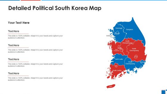 Detailed Political South Korea Map Elements PDF