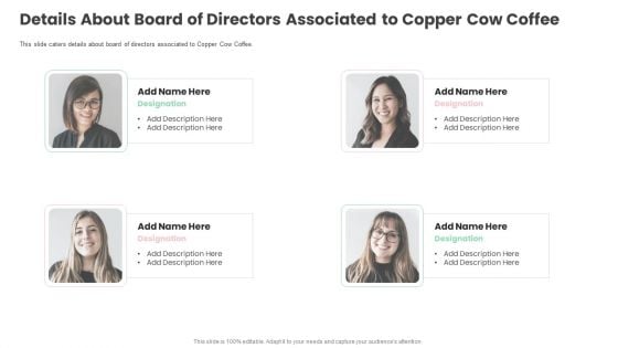 Details About Board Of Directors Associated To Copper Cow Coffee Brochure PDF