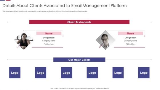 Details About Clients Associated To Email Management Platform Summary PDF