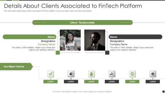 Details About Clients Associated To Fintech Platform Background PDF