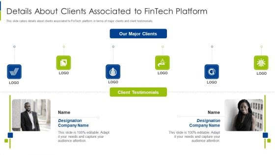 Details About Clients Associated To Fintech Platform Ppt Gallery Aids PDF