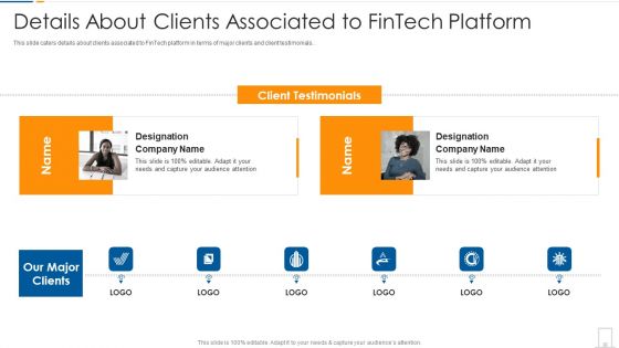 Details About Clients Associated To Fintech Platform Ppt Inspiration Graphics Pictures PDF