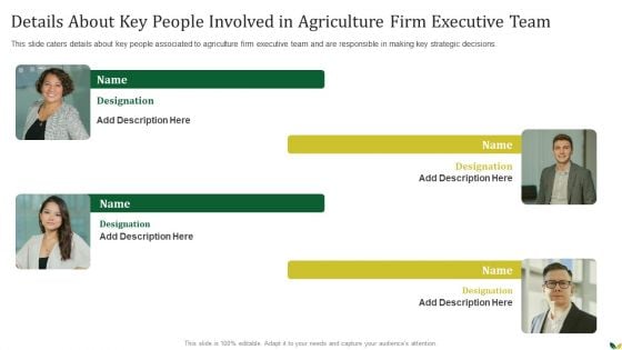 Details About Key People Involved In Agriculture Firm Executive Team Agribusiness Rules PDF